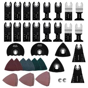 VRKET 22 PCS Metal Wood Starlock Oscillating Saw Blades,Starlock Multitool Blades kit Oscillating Tool Blade Compatible with Bosch,Fein,Makita,Milwaukee and Other Pro Tool