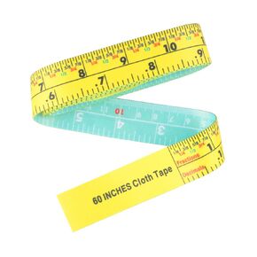 5 Foot Easy Read Tape Measure,1-Inch Wide Dual Sided Measuring Tape | Ft/Inch/Imperial/Metric/Fractions/Decimals/Engineer Scale (Pink-Yellow)