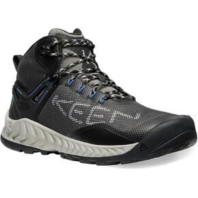 KEEN Men's NXIS Evo Mid Height Waterproof Fast Packing Hiking Boots, Triple Black, 12