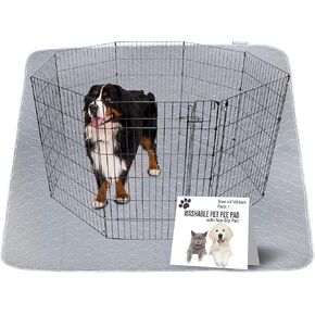 Little Liner Gray Washable Pee Pads for Dogs -1 Pack Non-Slip, Absorbent & Pleasant Endure Large Reusable Pee Pads for Dogs (65"x48") - Ideal for Play Pen, Car Seat, Sofa, Bed & Floor Protection