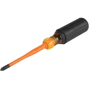 Klein Tools 6946INS 1000V Slim Tip Insulated Screwdriver, 6-Inch Round Shank, #2 Square Tip, Cushion Grip Handle