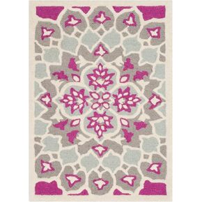 SAFAVIEH Bellagio Collection Area Rug - 5' Round, Navy Blue & Ivory, Handmade Medallion Wool, Ideal for High Traffic Areas in Living Room, Bedroom (BLG610C)
