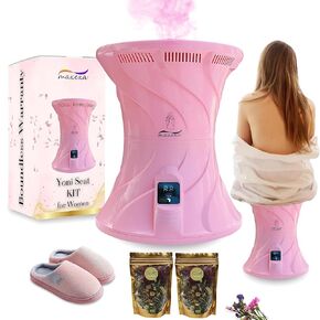 MAXEXA Yoni Seat Kit for Women -INCLUDES 2 STEAM HERBS & FREE SLIPPERS -Electric V at Home, Detox & Odor Control -Postpartum Care, Menstrual Support.