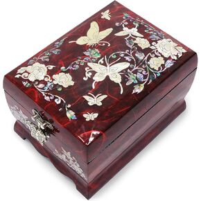 MADDesign Mother of Pearl Lacquered Jewelry Music Box Two Level Purple