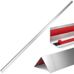Therwen 10 Pcs Self Adhesive Stainless Steel Corner Guards Wall Corner Protector Pack Metal Corner Trim with 90 Degree Angle for Wall Protection Decoration Accessories (0.5 x 0.5 x 36 Inch)