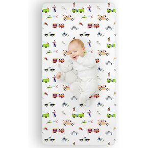 Wildkin Microfiber Fitted Crib Sheet for Boys & Girls, Crib Sheets Measures 52 x 28 Inches, Soft & Breathable Fabric Crib Sheets for Kids, Fits Standard Crib Mattress (Heroes)