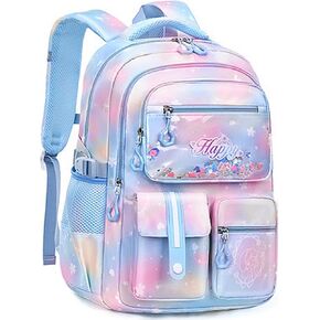MCWTH Backpack for Teen Girls, Kawaii Cute Kids Elementary Student School Backpacks (Happy Pink)