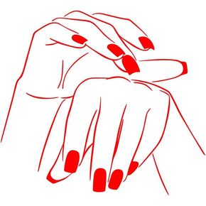 Wall Decal Beauty Salon for Lady's Red Lips Vinyl Sticker Home Decor Living Room Decoration Art Poster Black 23 x 15 in