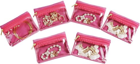 Travel Jewelry Case, Small Travel Jewelry Box with 6 Velvet Jewelry Bag Mini Pouch, Portable Travel Jewelry Organizer for Rings Earrings Necklaces, Beauty Gifts for Women Girls (Beige) in Saudi Arabia