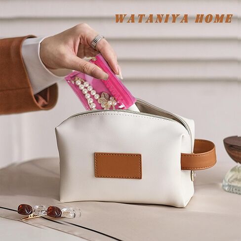 Travel Jewelry Case, Small Travel Jewelry Box with 6 Velvet Jewelry Bag Mini Pouch, Portable Travel Jewelry Organizer for Rings Earrings Necklaces, Beauty Gifts for Women Girls (Beige) in Saudi Arabia