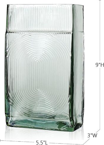 Diamond Star Decorative Vase Square Glass Vase Flower Vase for Home Table Centerpieces (Green) in Saudi Arabia