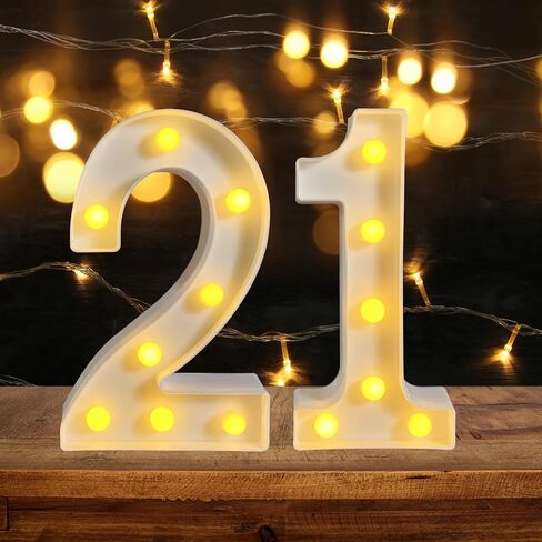 50th Birthday Decoration LED Light up Numbers, Birthday Number Sign Light for Birthday Party Decoration Night Lit Anniversary Background Home Decoration Party (Number 50, White) in Saudi Arabia