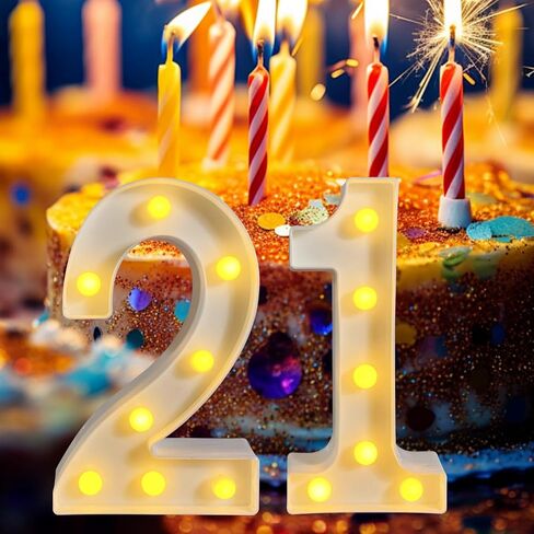 50th Birthday Decoration LED Light up Numbers, Birthday Number Sign Light for Birthday Party Decoration Night Lit Anniversary Background Home Decoration Party (Number 50, White) in Saudi Arabia
