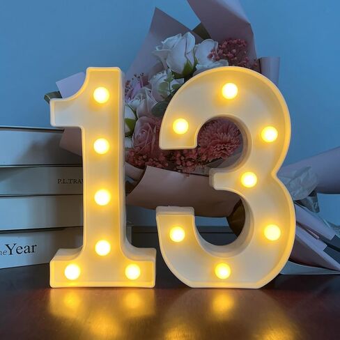 50th Birthday Decoration LED Light up Numbers, Birthday Number Sign Light for Birthday Party Decoration Night Lit Anniversary Background Home Decoration Party (Number 50, White) in Saudi Arabia