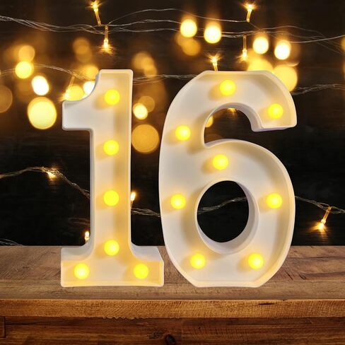 50th Birthday Decoration LED Light up Numbers, Birthday Number Sign Light for Birthday Party Decoration Night Lit Anniversary Background Home Decoration Party (Number 50, White) in Saudi Arabia