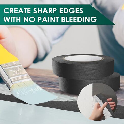 DAGONGREN Black Masking Tape 2 Inch Wide Bulk, 10 Rolls Black Painters Tape 1.88 Inch × 55 Yards, Multi-Surface Black Tape for Car Craft School, Pait Tape Total 550 Yards in Saudi Arabia