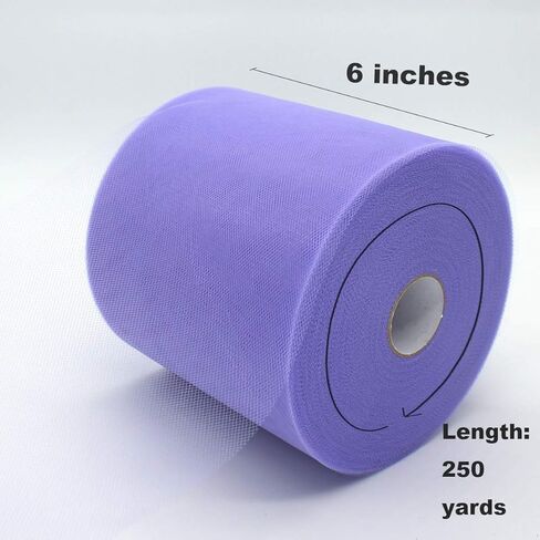 Tulle Rolls, 6 Inch Tulle Fabric Spool/Roll,Wedding Tulle Fabric Bolt Spool for Tutu Skirt Crafting Favors Pew Bow Party Decorations (6“ x 100 Yards, White) in Kuwait