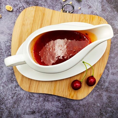 TripDock Gravy Boat with Ceramic Tray, 1 PC 8 oz Easy Pour White Gravy Boat with Saucer Stand for Salad Dressings, Milk,Broth, Creamer and More/Microwave & Dishwasher Safe in Saudi Arabia
