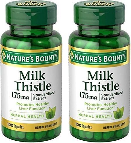 Nature's Bounty Milk Thistle, Herbal Health Supplement, Supports Liver Health, 175mg, 100 Softgels (Pack of 2) in Saudi Arabia
