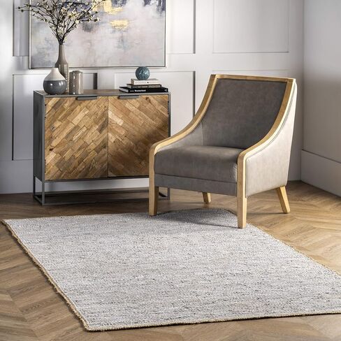 nuLOOM Sabby Hand Woven Leather Flatweave Runner Rug, 2' x 6', Blue in Saudi Arabia