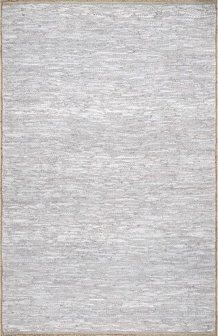 nuLOOM Sabby Hand Woven Leather Flatweave Runner Rug, 2' x 6', Blue in Saudi Arabia