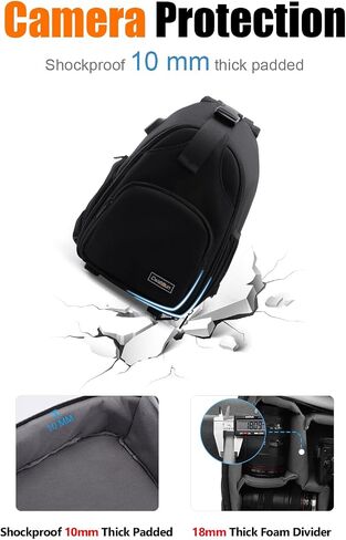 Cwatcun 2-in-1 Sling/Backpack, USB Camera Bag for DSLR/Mirrorless in Saudi Arabia