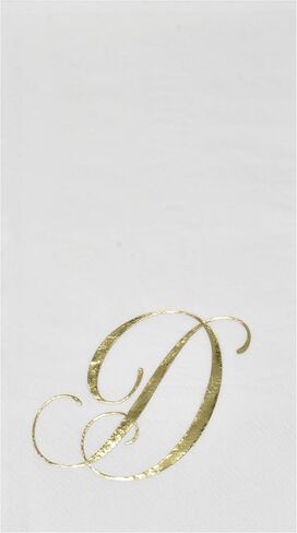 Gift Boutique 100 Gold Monogram Guest Napkins Letter B Disposable Paper Pack Elegant Metallic Golden Foil Dinner Hand Napkin for Bathroom Powder Room Wedding Holiday Baby Shower Decorative Towels in Saudi Arabia
