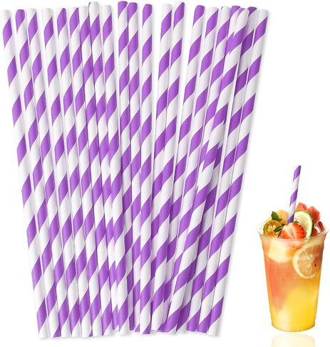 100 Pcs Orange Straws,7.76 inch Disposable Drinking Straws Orange Striped Paper Straws for Drinking Baby Gender Reveal Party Restaurant Juice, Coffee Cold Drinks, Dessert and DIY Decoration in Saudi Arabia