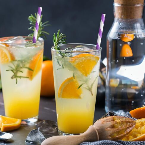 100 Pcs Orange Straws,7.76 inch Disposable Drinking Straws Orange Striped Paper Straws for Drinking Baby Gender Reveal Party Restaurant Juice, Coffee Cold Drinks, Dessert and DIY Decoration in Saudi Arabia