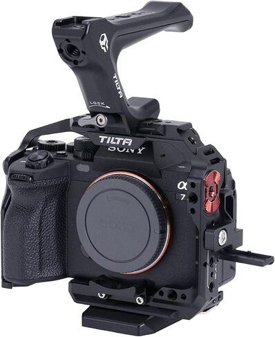 Tilta Camera Cage Compatible with Sony a7 IV, a1, S3, R4, 73, R3, A9 Pro Kit | Compact Top Handle, Side Power Handle w/Run/Stop & Cable, HDMI Clamp & Cable | Black (Full Camera Cage) in Saudi Arabia