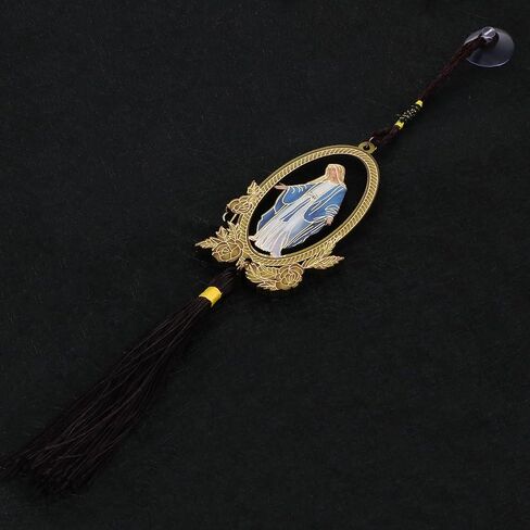 Religious The Divine Mercy/Our Lady of Guadalupe/Grace/Saint Jude/Sacred Heart/Orthodox Crucifixion Wooden Car Interior Rear View Mirrors Hanging Ornament-2Pcs Bulk in Saudi Arabia