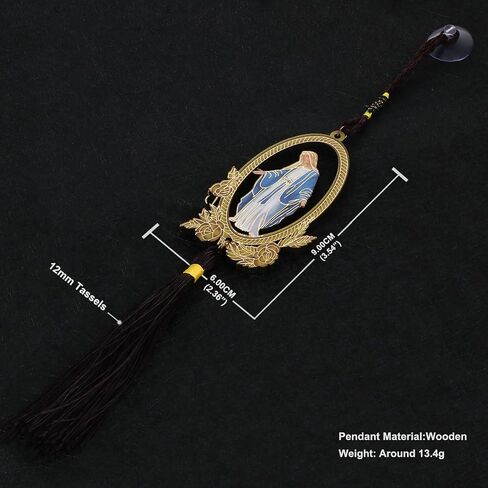 Religious The Divine Mercy/Our Lady of Guadalupe/Grace/Saint Jude/Sacred Heart/Orthodox Crucifixion Wooden Car Interior Rear View Mirrors Hanging Ornament-2Pcs Bulk in Saudi Arabia
