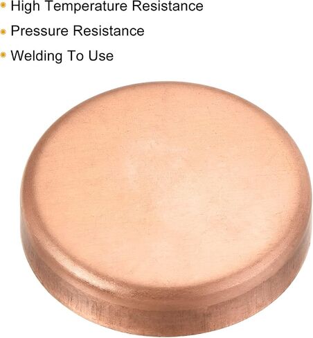 MECCANIXITY Copper End Cap Pipe Fitting Sweat Plug Connection 38mm(1.5") ID for Water Pipe Plumbing, Pack of 2 in Saudi Arabia