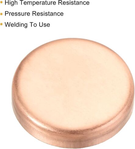 MECCANIXITY Copper End Cap Pipe Fitting Sweat Plug Connection 38mm(1.5") ID for Water Pipe Plumbing, Pack of 2 in Saudi Arabia