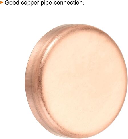 MECCANIXITY Copper End Cap Pipe Fitting Sweat Plug Connection 38mm(1.5") ID for Water Pipe Plumbing, Pack of 2 in Saudi Arabia