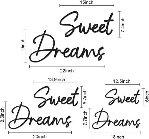 Sweet Dreams Wall Decor Above Bed,Sweet Dreams Wall Decor For Bedroom,Over The Bed Wall Decor,Black Bedroom Decor,Wall Decor Living Room,Inspirational Wall Decor,Christmas Gifts,Friend Gifts in Kuwait