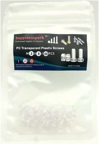 PC (Polycarbonate) Acrylic Plastic Transparent Metric Hex Nut M3 60PCS and Plain Washers M3 60PCS in Saudi Arabia
