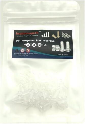 PC (Polycarbonate) Acrylic Plastic Transparent Metric Hex Nut M3 60PCS and Plain Washers M3 60PCS in Saudi Arabia