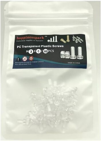 PC (Polycarbonate) Acrylic Plastic Transparent Metric Hex Nut M3 60PCS and Plain Washers M3 60PCS in Saudi Arabia