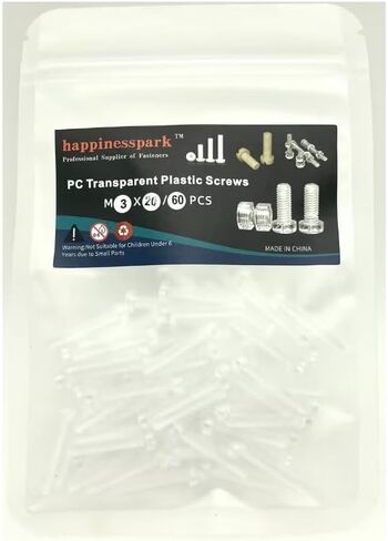 PC (Polycarbonate) Acrylic Plastic Transparent Metric Hex Nut M3 60PCS and Plain Washers M3 60PCS in Saudi Arabia