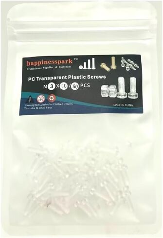 PC (Polycarbonate) Acrylic Plastic Transparent Metric Hex Nut M3 60PCS and Plain Washers M3 60PCS in Saudi Arabia