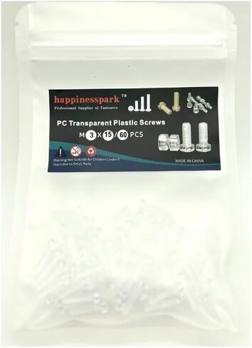 PC (Polycarbonate) Acrylic Plastic Transparent Metric Hex Nut M3 60PCS and Plain Washers M3 60PCS in Saudi Arabia