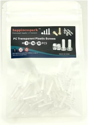PC (Polycarbonate) Acrylic Plastic Transparent Metric Hex Nut M3 60PCS and Plain Washers M3 60PCS in Saudi Arabia