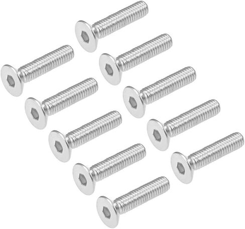 Uxcell M4x30mm مسامير آلة ذات رأس مسطح برغي سداسي داخلي 304 مسامير تثبيت من الفولاذ المقاوم للصدأ 20 قطعة in Saudi Arabia