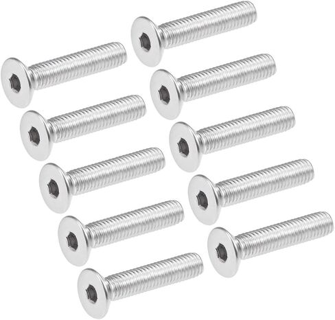 Uxcell M4x30mm مسامير آلة ذات رأس مسطح برغي سداسي داخلي 304 مسامير تثبيت من الفولاذ المقاوم للصدأ 20 قطعة in Saudi Arabia