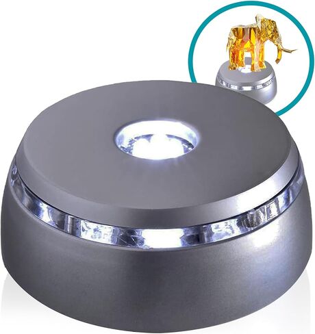4 LED Display Base - Light Base for Glass Art - Lighted Glass Display and LED Base Light for Crystals, Figurines, and More - Lighted Display Stand w/ Color Changing Lights (2 Pack) in Kuwait