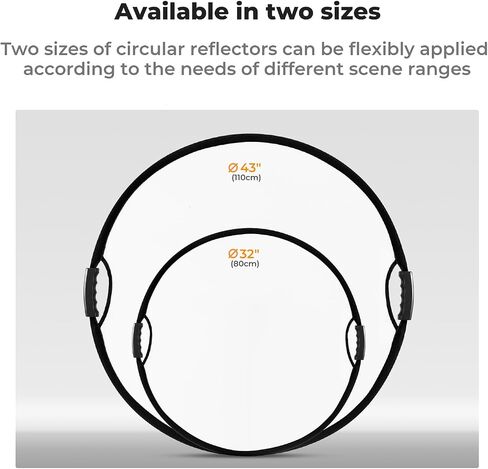 K&F CONCEPT 5-in-1 Light Reflector, 32"/80cm with Handle Grip & Bag | Collapsible Portable Photography Diffuser for Studio and Outdoor Lighting, Gold/Silver/White/Black/Translucent LE05 in Saudi Arabia