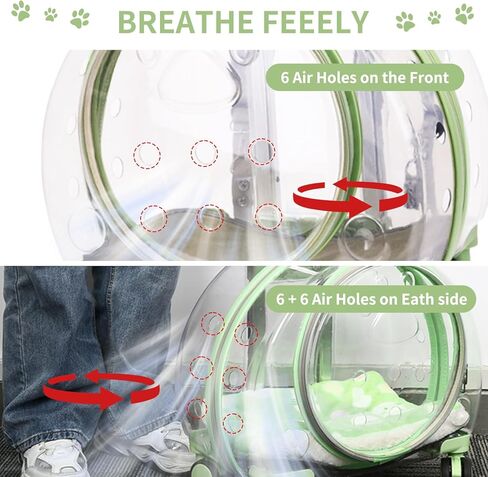 شنطة ظهر شفافة لحمل الحيوانات الاليفة مع عجلات بعجلات للقطط، in Kuwait