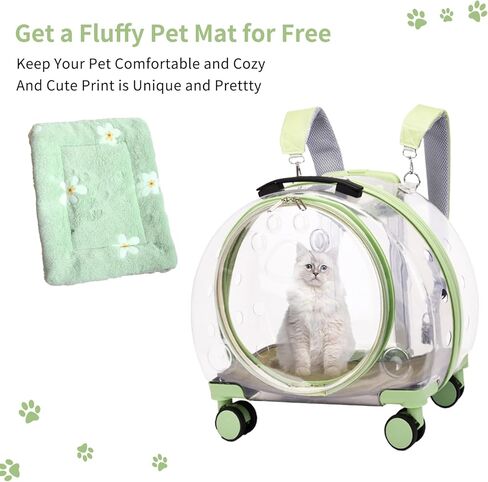 شنطة ظهر شفافة لحمل الحيوانات الاليفة مع عجلات بعجلات للقطط، in Kuwait