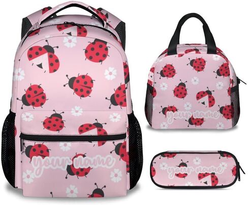 حقائب ظهر Ladybug للأطفال، حقيبة ظهر لطيفة مقاس 16 بوصة للمدرسة، حقيبة كتب خفيفة الوزن باللون الوردي للفتيات in Saudi Arabia